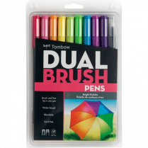 Tombow Dual Brush Pens Assorted Bright Colours 10/pkg