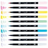 Tombow Dual Brush Pens Pastel Colours 10/pkg