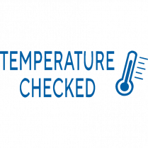 Trodat&reg; Printy 4911 Self-Inking COVID Message Stamp Temperature Checked Blue Ink