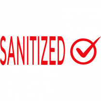 Trodat&reg; Printy 4911 Self-Inking COVID Message Stamp Sanitized Red Ink