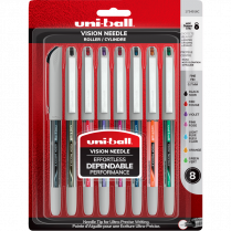 uni-ball&reg; Vision Needle&trade; Roller Pens 0.7 mm Assorted Fashion Colours 8/pkg