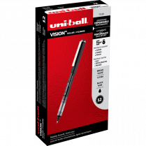 uni-ball&reg; Vision&trade; Roller Pens 1.0mm Black 12/box