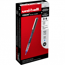 uni-ball&reg; Vision&trade; Roller Pens 1.0mm Blue 12/box