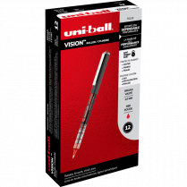 uni-ball&reg; Vision&trade; Roller Pens 1.0mm Red 12/box