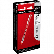 uni-ball&reg; Vision&trade; Roller Pens 0.38mm Red 12/box