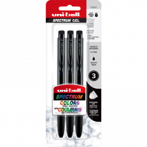 uni-ball&reg; Spectrum&trade; Retractable Gel Pens 0.7 mm Black 3/pkg