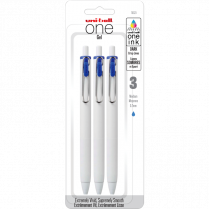 uni-ball&reg; ONE Retractable Gel Pens 0.7 mm Blue 3/pkg