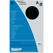 Headline Stick-on Helvetica Letters 3" Black