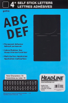 Headline Stick-on Gothic Letters 4" Black