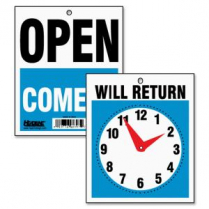 Headline Open / Will Return Clock Hands Sign 5" x 6"