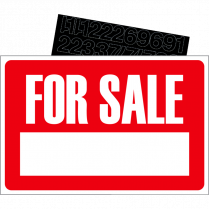 Headline&reg; Sign Kits For Sale 8" x 12" English White on Red