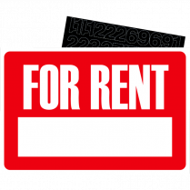 Headline&reg; Sign Kits For Rent  8" x 12" English White on Red
