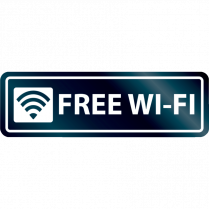 Headline&reg; Self-Stick Window Sign 8" x 2" English Free Wi-Fi