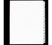 BC Legal Index Tabs 25/pkg Numeric - Various Numbers