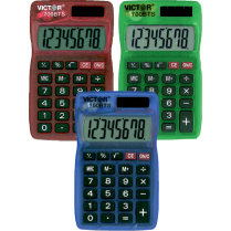 Victor&reg; 700BTS Hand Held 8 Digit Calculator Dual Power 2-1/2"W x 1/4"D x 4"H Assorted Colours