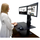 Victor&reg; High Rise&trade; Sit-Stand Desk Converter Dual Monitor Black