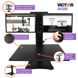 Victor&reg; High Rise&trade; Sit-Stand Desk Converter Dual Monitor Black