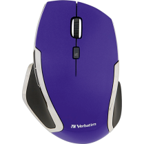 Verbatim&reg; Wireless Notebook 6-Button Deluxe Blue LED Mouse Purple
