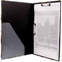 VLB Duraply&reg; Stay Clean Folding Clipboard 11" x 17" Black