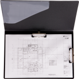 VLB Duraply&reg; Stay Clean Folding Clipboard 11" x 17" Black