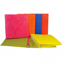 VLB FileMode Swirl Poly Binder 1-1/2" Assorted Colours