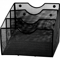 Winnable 3-Pocket Magnetic Mesh File Holder Letter Black