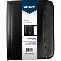 Winnable Zippered Padfolio Letter Black