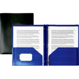 Winnable Twin Pocket Portfolio with Tangs Letter Black 3/pkg