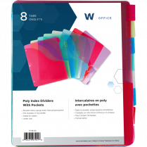 Winnable Slant Binder Pockets 8 Tab Letter Assorted Colours 8/pkg