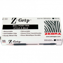 Zebra Z-Grip&trade; Retractable Ball Point Pen Medium Point Black 12/box