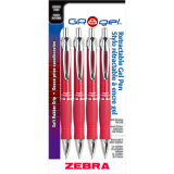 Zebra GR8 Retractable Gel Pens 0.7 mm Red 4/pkg