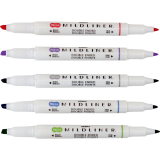 Zebra Mildliner Double Ended Highlighters Assorted Cool and Refined Colours 5/pkg