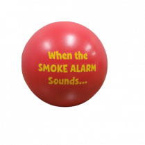 2.5" Red Stress Ball with yellow imprint 25/pkg