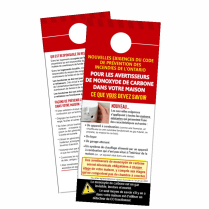 New CO regulation doorhangers (25/pack), French only.