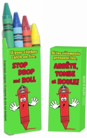 4 Pack Multi Colour Crayon - Stop, Drop, Roll Bil. 50/PK