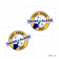 Test Your Alarm Stickers – English, 25 Pack (Older Design)
