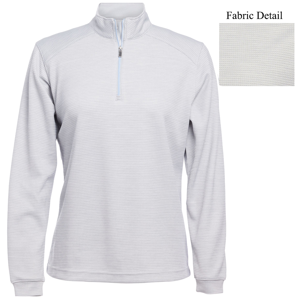 Style 7214 - Women's Waffle Texture 1/4 Zip Pullover