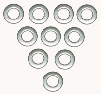 10MM STAINLESS FLAT CASE WASHER 10 PACK