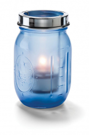 Hollowick Satin Dark Blue Firefly Tealight Glass Lamp(x)