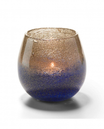 Hollowick Blue and Gray Laredo  Bubble Glass Votive Lamp (X)