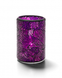 Hollowick Blue and Purple Crackle Cylinder Glass Lamp(X)