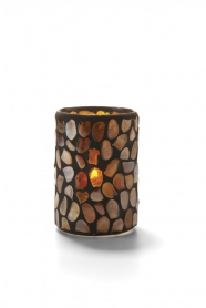 Hollowick Amber Pebble  Cylinder Glass Lamp (X)