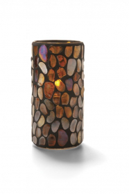 Hollowick Amber Pebble Tall Cylinder Glass Lamp (X)