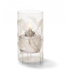 Hollowick Calla Lily Etched Cylinder Glass Lamp (X)