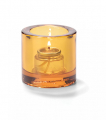 Hollowick Amber Thick Round Tealight Glass Lamp(x)