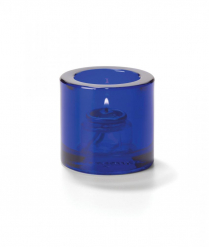 Hollowick Cobalt Blue Thick Round Tealight Glass Lamp (X)