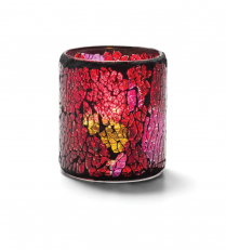 Hollowick Red and Gold Crackle Votive Glass Lamp (X)