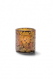 Hollowick Gold Frosted Crackle Votive Glass Lamp (X)