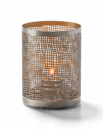 Hollowick Pewter and Gold Chantilly Perforated Metal Lamp(x)