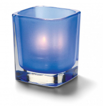 Hollowick Satin Dark Blue Tetra Votive Glass Lamp (X)